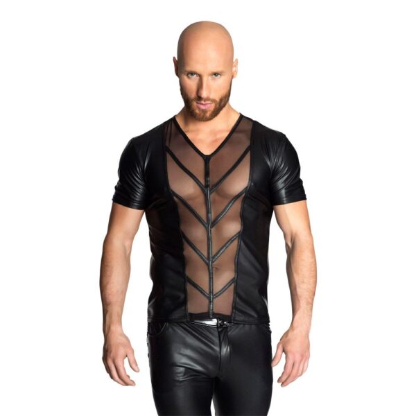 NOIR HANDMADE SHIRT MED GENNEMSIGTIG FRONT-Large