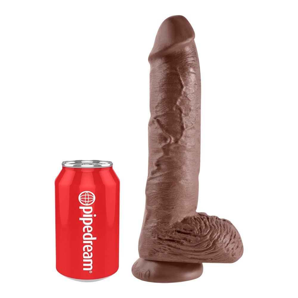 King Cock  -  25 cm Cock with Balls Realistisk Dildo-Brun